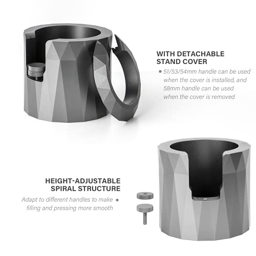 Coffee Portafilter Holder, Espresso Tamping Station By Crosscreek Aluminum Alloy Espresso Holder Tamper Stand For Most 51Mm, 53Mm, 54Mm, 58Mm Coffee Portafilter 6296-55101-01A #TOP5