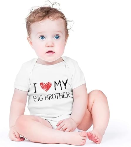 I Love My Big Brother Baby Girls Boys Bodysuit Newborn onesie Short Sleeve Infant Romper 0-24 Months3