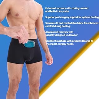 liuun Vasectomy Underwear, Jock Straps For Men Vasectomy Post Vasectomy Underwear Scrotal Support Briefs With Two Customized Gel Packs For Testicle Support And Pain Relief Black, X-Large