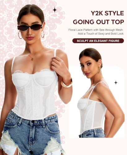 Image of Lace Corset Tops for Women Sexy Bustier Top