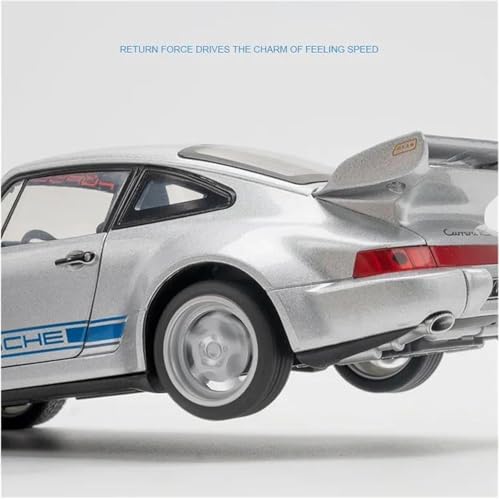 Image of 1:24 Porsche 911 964 Carrera RS Diecast Alloy Model Car - Classic Sports Pull Back Toy with Sound, Light & Openable Doors - Collectible Car for Kids & Adults