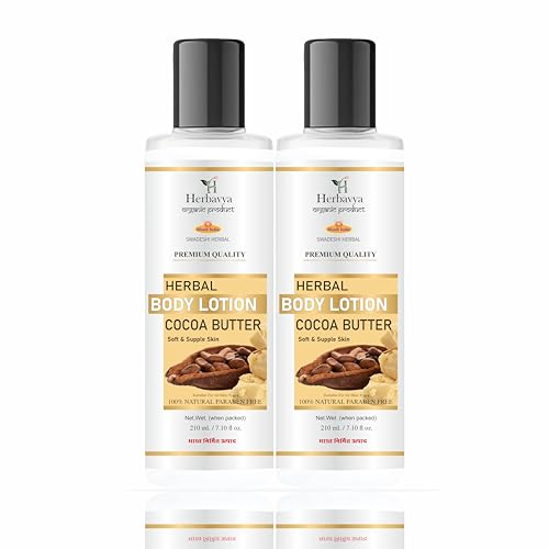 Image of Khadi Herbal Cocoa Butter Moisturizing Cream for Dry Skin | Daily Nourishing Skin Care for Soft and Smooth Skin 400ml.