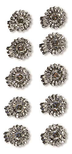 Riffelmacher 10002 - Set di 10 portacandele per albero di Natale, 15 mm, 10002, colore: Argento