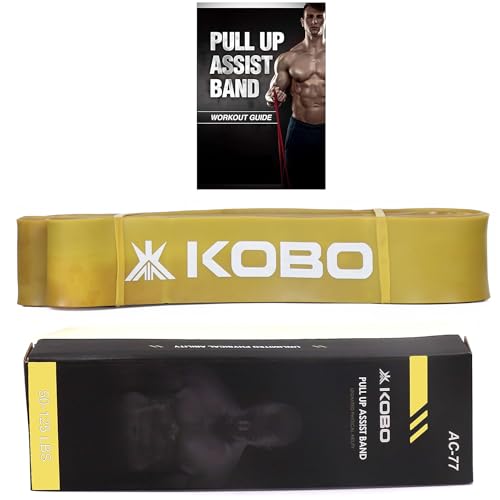 Image of Kobo AC-77 Power Loop Band /Resistance Band /Rubber Pull Up Assist Bands 41 Inch| Powerlifting Bands for Mobility & Body Stretching, Powerlifting, Resistance Training, Tension 50-125 LBS, (Yellow)