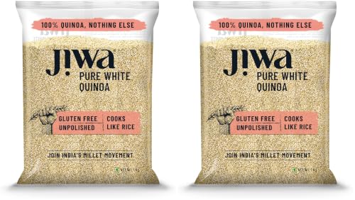 Image of Jiwa Pure White Quinoa | 1 Kg | High Protein | Cooks Like Rice | Gluten Free| Superfood (Pack of 2)