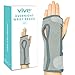 Vive Night Wrist Splint Brace - Left, Right Hand Sleep Support Wrap - Cushion Compression Arm Stabilizer for Carpal Tunnel, Men, Women, Kids, Sleep, Tendonitis, Athletic Sports Pain (Gray)