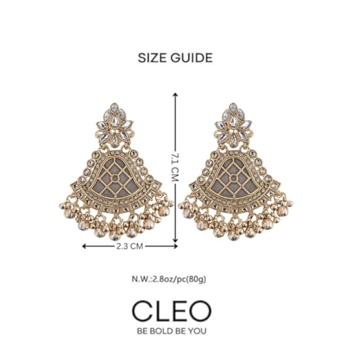 Image of Premium Oxidized Gold Chunky Jhumki Earrings for Women - Heavy Statement Jhumka with Long Chain & Ghungroo Drops | Anti-Tarnish Hypoallergenic Mirror Finish | Bridal, Navratri, Garba, Diwali