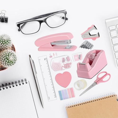 Ensemble d'accessoires de bureau avec agrafeuse et ciseaux ergonomiques pour étudiants - 5