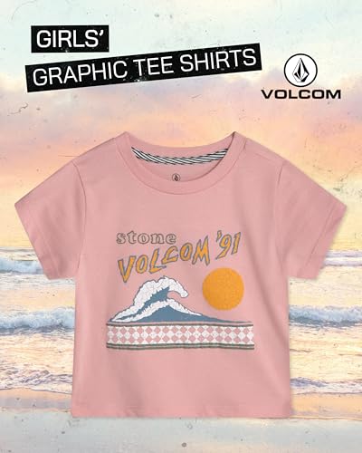 Image of Volcom Girls Shirts - Casual Crewneck Short Sleeve Graphic Tee Trendy Tops - Breathable Girls Summer Clothes