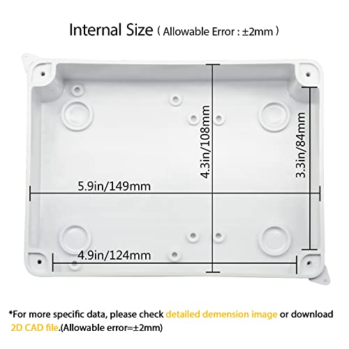 Lemotech LMUS-REVH-06 Junction Box With Reserved Holes Abs Plastic Electrical Box Ip65 Waterproof Dustproof Project Enclosure thumb #2