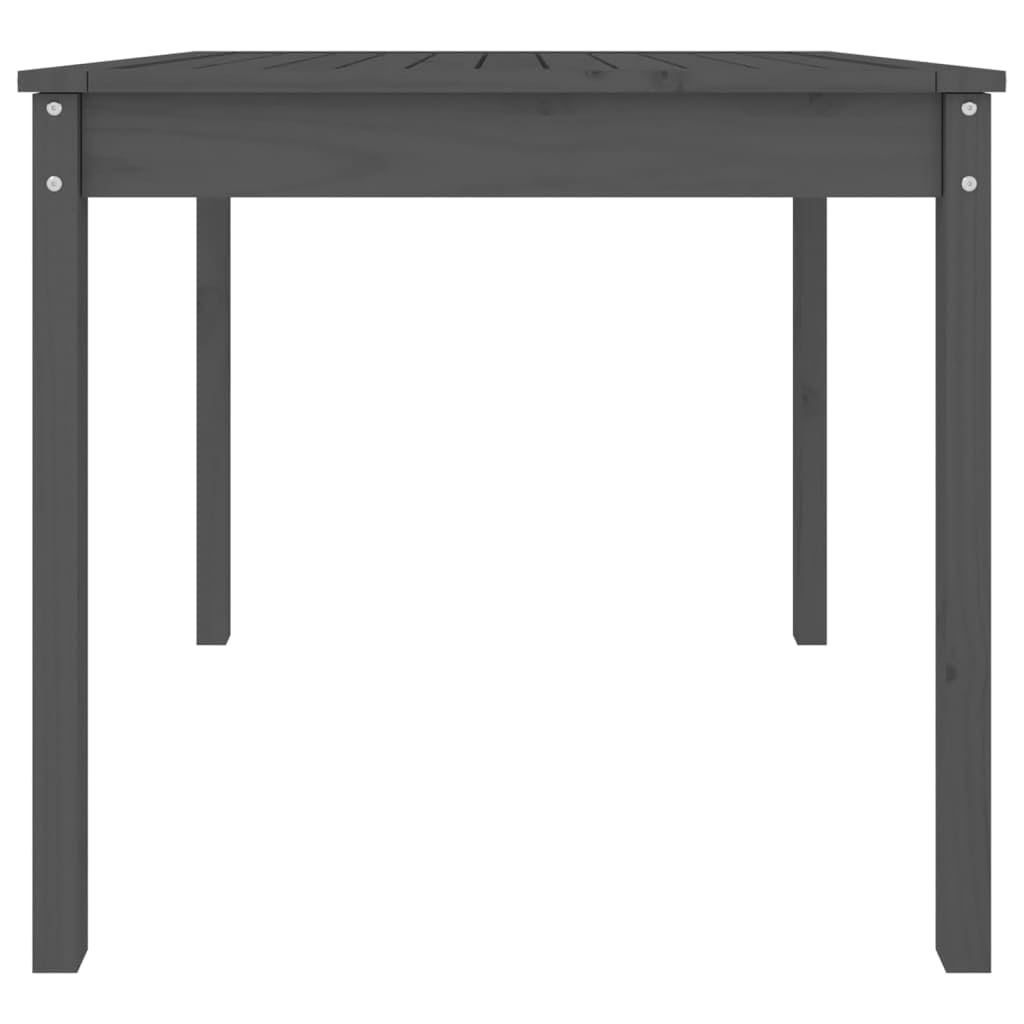 Klasyczny stół ogrodowy z litego drewna sosnowego, szary, 82,5 x 82,5 x 76 cm, na taras, balkon i do ogrodu, stabilna rama drewniana, łatwy montaż z instrukcją obsługi