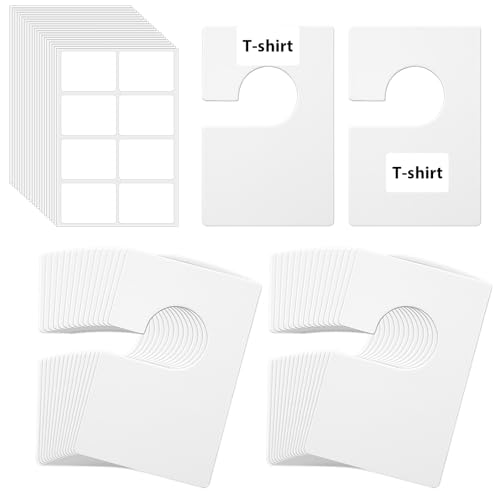 32 Pack Closet Dividers for Hanging Clothes Clothing Size Dividers,Size Markers for Clothing White Clothings Rack Reusable Closet Separators with 40 Labels Rectangular Clothings Closets Divider