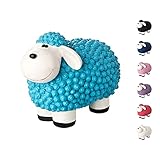 Mini Deko Schaf für den Garten, wetterfest - blaues Deko-Schaf Molly - Gartenfigur Schafe Gartendeko außen Dekofiguren (Pastell Blau)