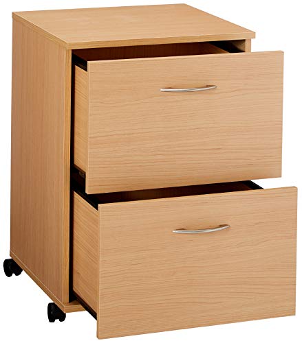 Essentials 2-Drawer Mobile Filing Cabinet From Nexera, Natural Maple #TOP2