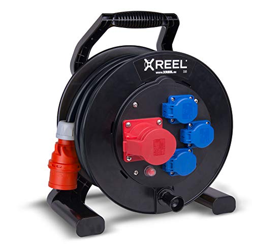 PCE Kabeltrommel XREEL 400V/16A K2 IP54 Gummi H07RN-F 5x2,5mm schwarz 25m