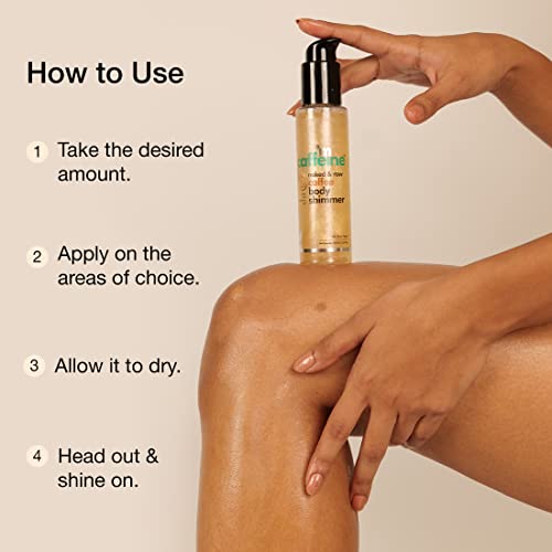 mCaffeine Coffee Body Shimmer for a Glam Ready Skin with Hyaluronic Acid | Soft Glitter & Oil-Free Hydration | Lightweight & Non-Greasy Body... - Image 4