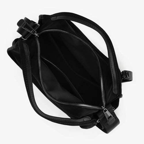 CEUTNIZ Elegant Solid Color Shoulder Bag for Women Casual Nylon Front Pocket Handbag Casual Trendy Textured Commuter Bag - image 5