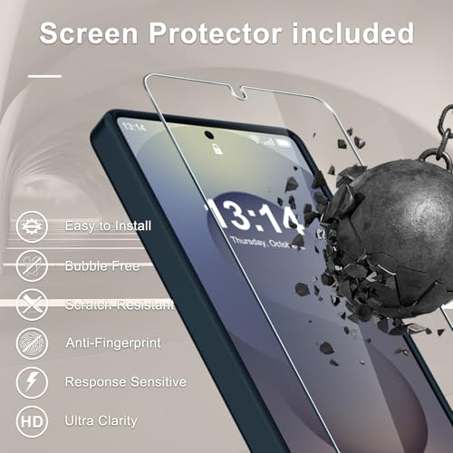 Image of for Samsung Galaxy S25 Ultra Case, Matte Magnetic Phone Cover, Navy Blue | Fit for MagSafe, Screen Protector included, Shockproof Military Grade Protection, Translucent Frosted Back