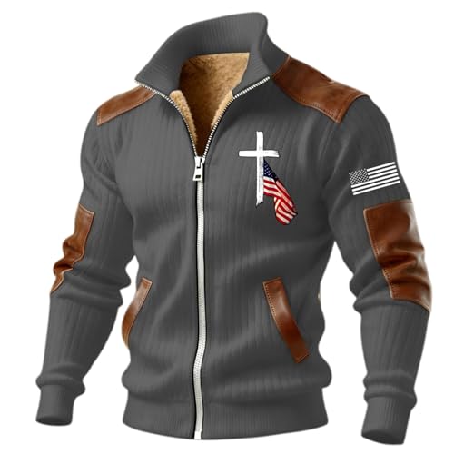 Veste de survêtement d'hiver pour homme en maille tricotée confortable