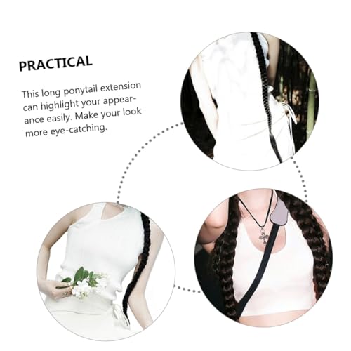 Extension queue de cheval tressée synthétique longue 100 cm OUNONA lot de 2 pour femmes - 5