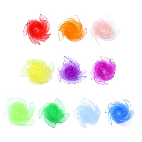 10pcs Silk Dance Scarves Educational Colorful Juggling Scarves Scarves for Kids Imagination Development