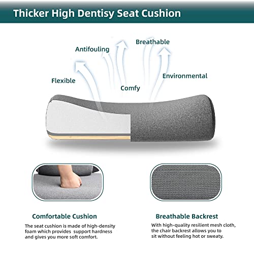 Image of DUMOS Office Desk Computer Chair with Footrest, Ergonomic Mesh Swivel Gaming Chair with Rolling Wheels, Comfortable Headrest, Lumbar Support, Comfy for Home, Office, Task, Student, Elegant Grey