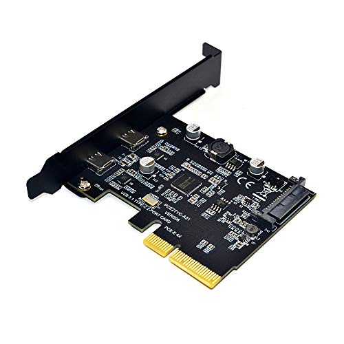 Sintech PCI-E 4X to USB 3.1 Adapter,PCI Express Type C Gen 2 (10 Gbps) 2-Port Expansion Card with Asmedia Chipset ASM3142 (Dual Type C) - Thumbnail 3