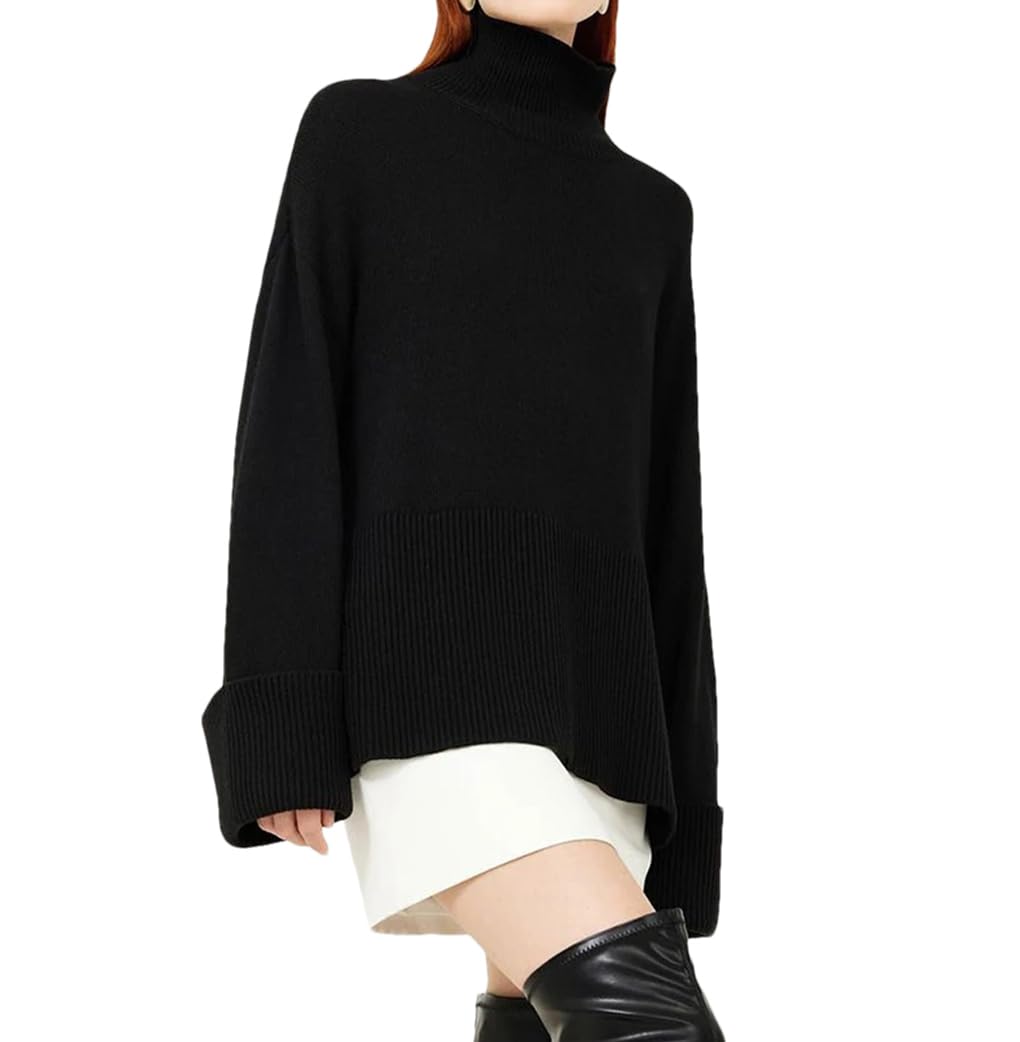 Oversize Sweaters for Women Turtleneck Pullovers Knitted Jumpers Big Sweaters Oversize for Woman