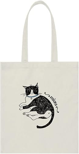 Vista 139 de WIRESTER Bolsa de lona reutilizable para mujeres y niñas, bolsa de compras de comestibles, bolsa de hombro, bolsa de viaje, animal de perro y gato