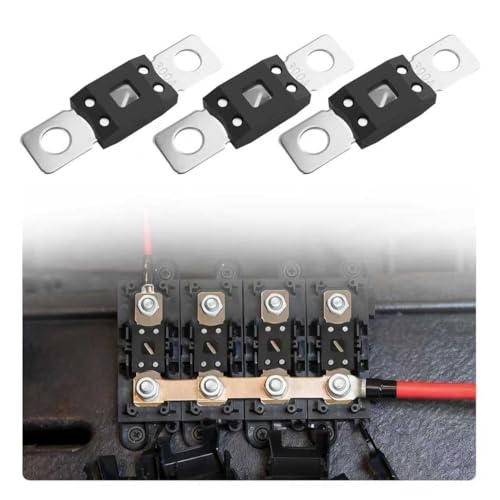 VKQTS 3PCS 300 Amp Mega Fuse,High Current Bolt-On 300 Amp Fuse with 125V DC Overload & Short Circuit Protection,Automotive Fuses Car Accessories for Most Cars Trucks RVs