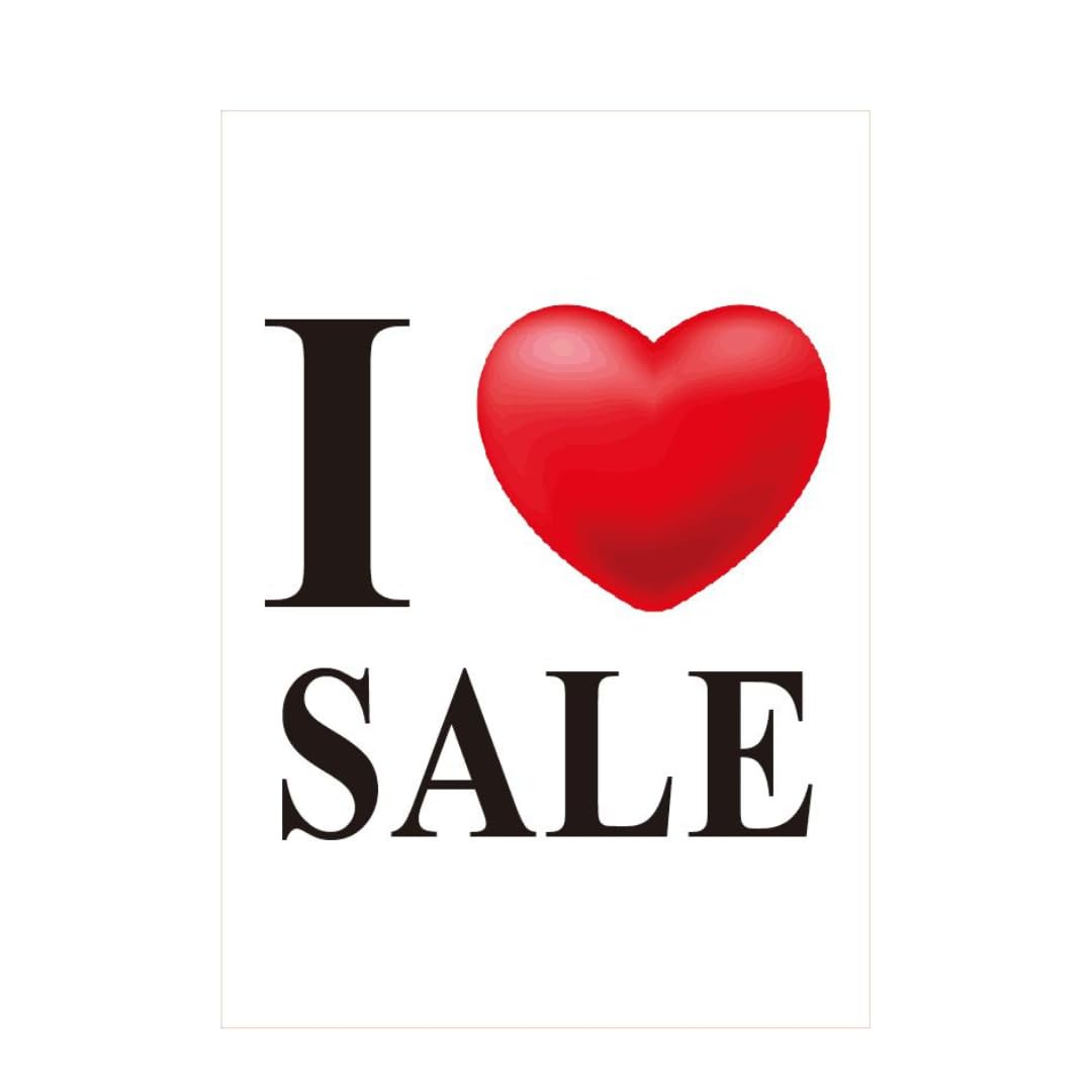 A1 Sale Posters Pack | Eye-Catching Store Display Signs for Retail | Clearance, Discounts, Special Offers, Huge Savings | Bright Colors (2, I Love Sale (59.4cm x 84.1cm))