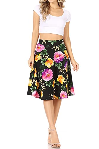 Women's Lightweight Stretch High Waist Casual Solid Midi Pencil Skirt4