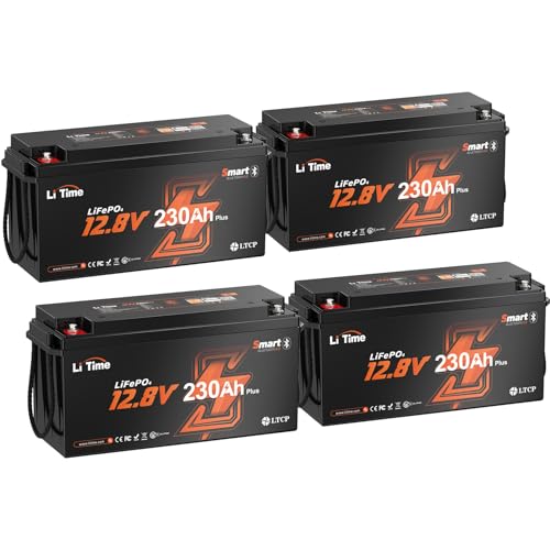 Image of Litime 4 Packs 12V 230Ah LiFePO4 Lithium Battery for RV, Travel Trailer