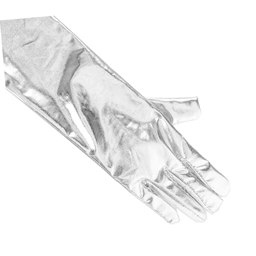 BESPORTBLE 1Pair Shiny Metallic Elbow Gloves for Women and Flexible Patent Evening Gloves for Cosplay Events and Themed Celebrations Stylish and Durable Costume Accessories3