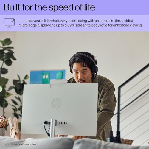 Image of HP 24 23.8 inch FHD Touchscreen All-in-One Desktop Computer for Office, 13th Gen Intel Octa-Core CPU (Beats i5-6360U), 8GB RAM, 512GB PCIe SSD, HDMI, Wi-Fi, Bluetooth, Business AIO, Windows11