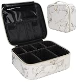 Relavel Travel Makeup Train Case Makeup Cosmetic Case Organizer Portable Artist Storage Bag with Adj