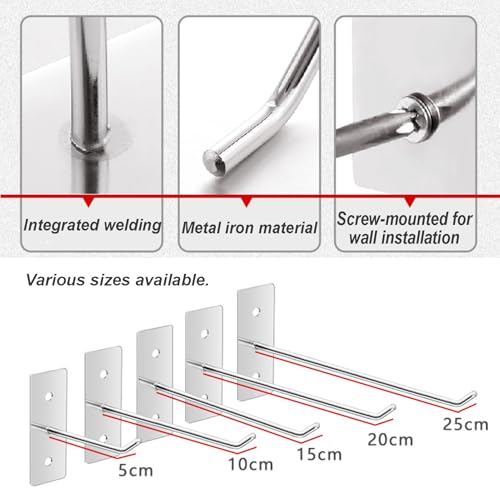 Metall-Wandhaken – robuste Merchandise-Haken für Zuhause und Einzelhandel, Längen 5/10/15/20/25/30 cm, ideal für Socken, Schlüssel und Zubehör