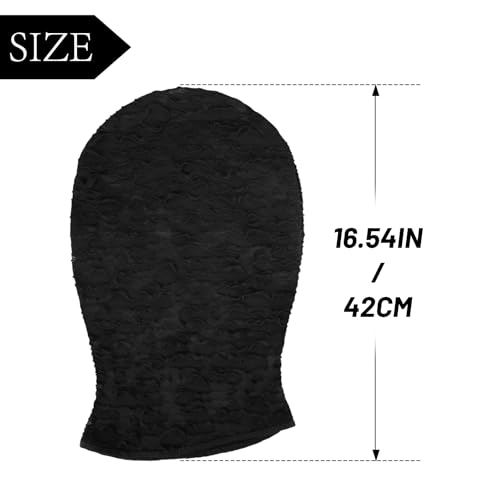 VZQI 2 Pieces Full Face Mask 2nd Skin Masks Halloween Cosplay Spandex Black Hood for Unisex Cloth