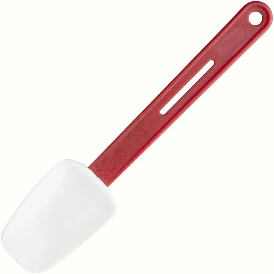 Heat Resistant Spoonula in Red - Plastic - Non Abrasive and Stain Resistant - Dishwasher Safe - 255 mm / 10"
