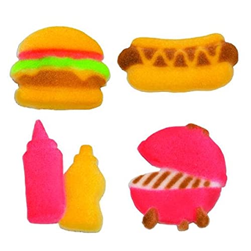 Summer BBQ Sugar Decorations Cupcake Toppers