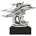 Deco 79 Ceramic Dolphin Decorative Sculpture Home Decor Statue with Black Block Base, Accent Figurine 10