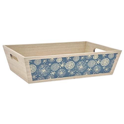 Corbeille en bois AubryGaspard panier rangement rectangulaire