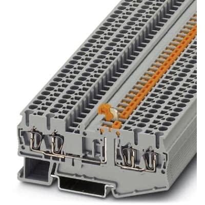 3036576, Spring-cage Knife Disconnect Terminal Block, 1row 4conn, 400V 20A, AWG: 28-12, Spring-cage, ST 2,5-Quattro-MT