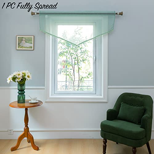 Pearage Beaded Sheer Valance Curtains For Living Room,Rod Pocket Farmhouse Window Valance thumb #5