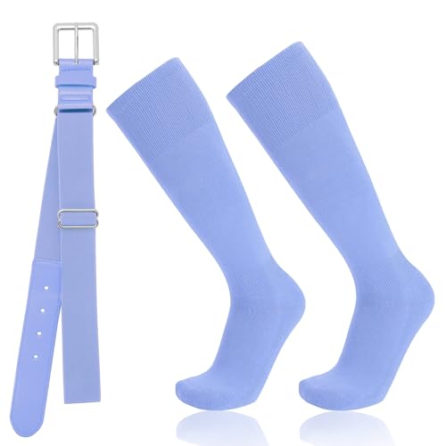 Image of Baseball Socks and Belt Combo for Youth Adult - Softball Socks and Belt for Boys and Girls