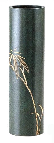銅製花瓶　花瓶　丸寸胴 Amazon.co.jp: 花瓶 丸寸胴 竹 銅製・青銅ムラ色 径6×高さ23cm 化粧箱
