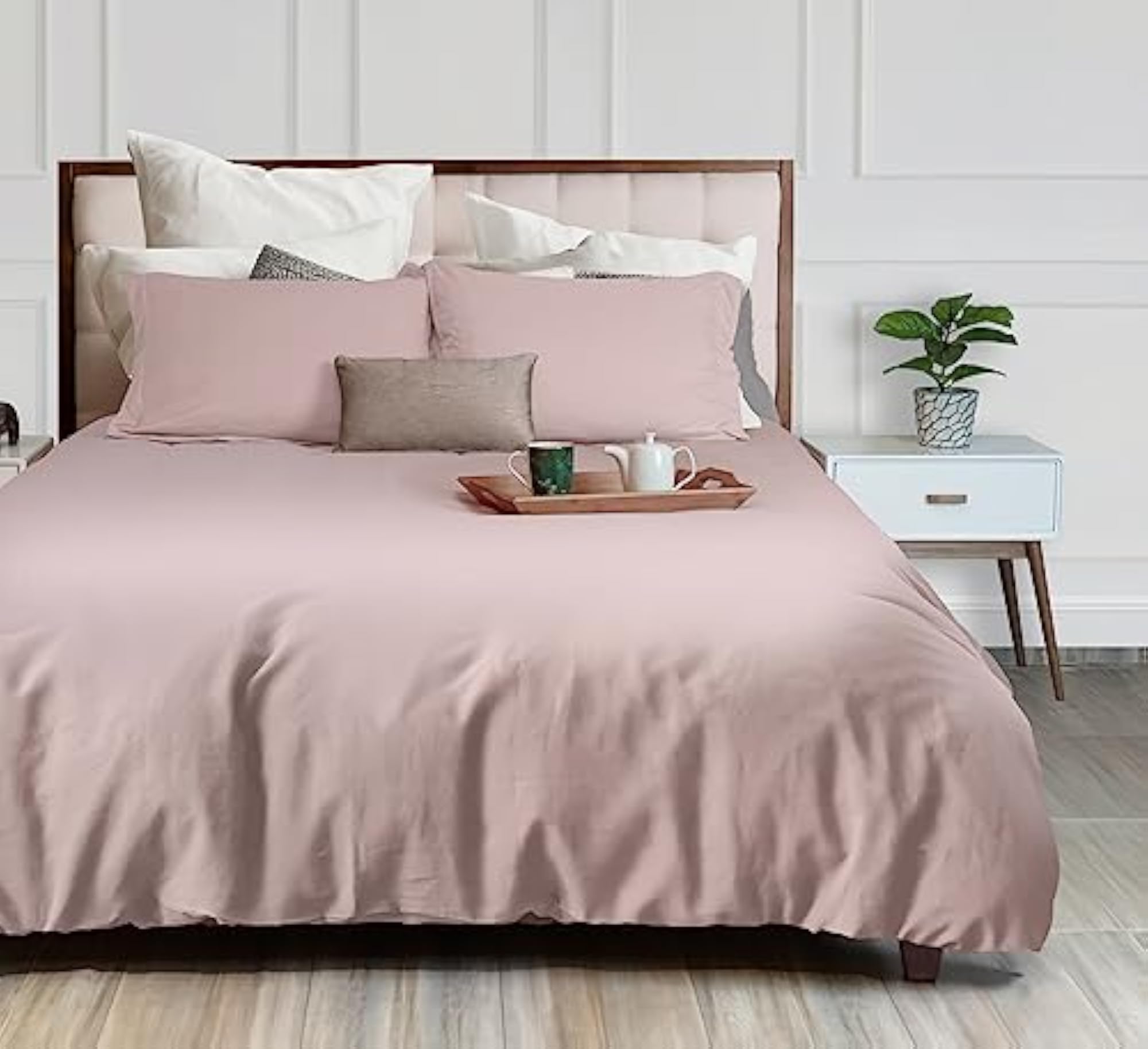 Pink Duvet Cover Queen Size, Microfiber Comforter Cover Set