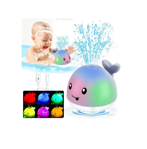 Image of Bath Toys for Kids Ages 1-3 - Christmas Stocking Stuffers for Toddlers - 1 Year Old Girl Boy Gifts 1st First Birthday Gifts - Light Up Whale Sprinkler Bathtub Water Pool Toys for Babies 6-12-18 Months