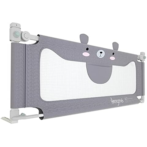 HENGMEI Kids Bed Rail 200cm Vertical Lifting Baby Beds Guard Safety Protection with Double Safety Lock & Adjustable Height for Toddler, Baby and Children Cover