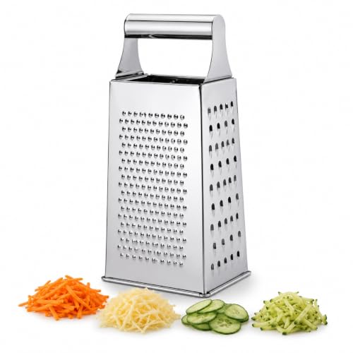 Ralador Legumes Queijo Inox 4 Faces 24cm Multifuncional Cortes Precisos Alça Firme Cozinha Doméstica